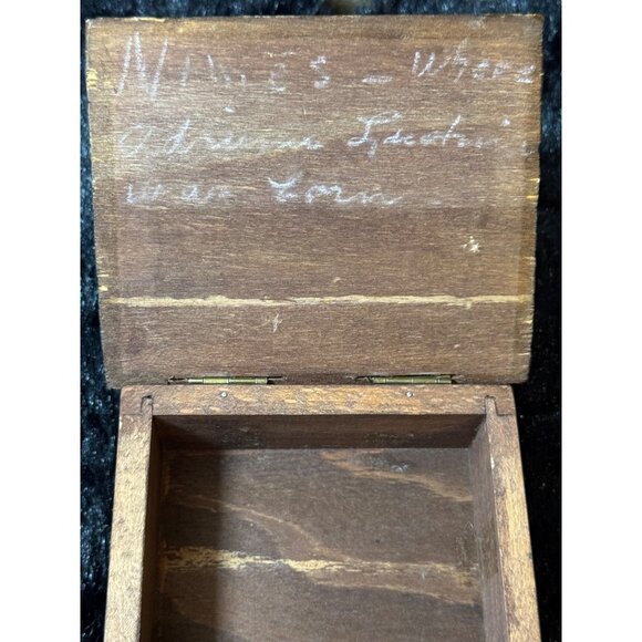 Vintage 1955 FEA Handcrafted Wooden Trinket Box With Painted Roman Colosseum - Picture 5 of 10